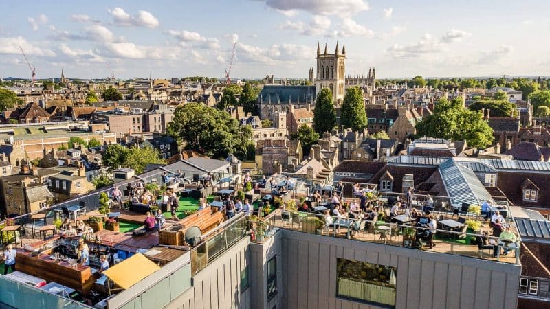 roof terrace at the varsity