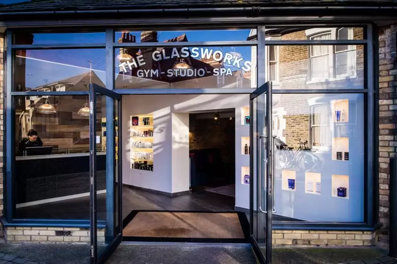 The glassworks Gym studio spa, front entrance