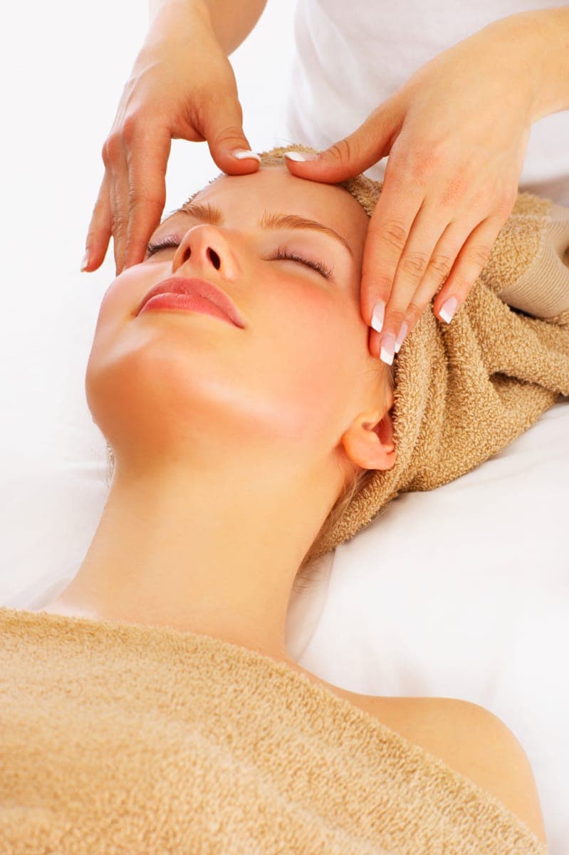 woman getting a head massage