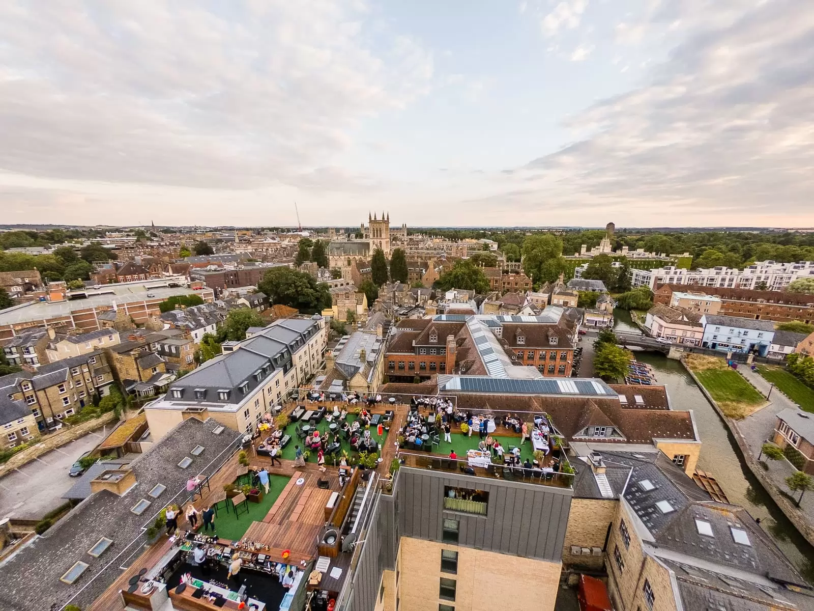 Panoramic image of Roof Terrace bar in Cambridge