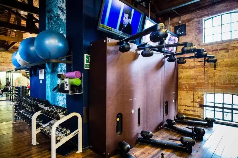 the gym showing the weight section and other resistance machines