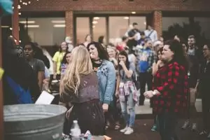 Students at freshers week in Cambridge UK