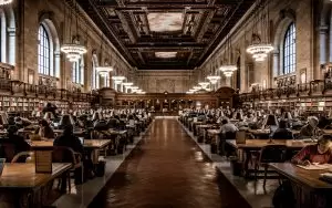 Students in University Hall Cambridge