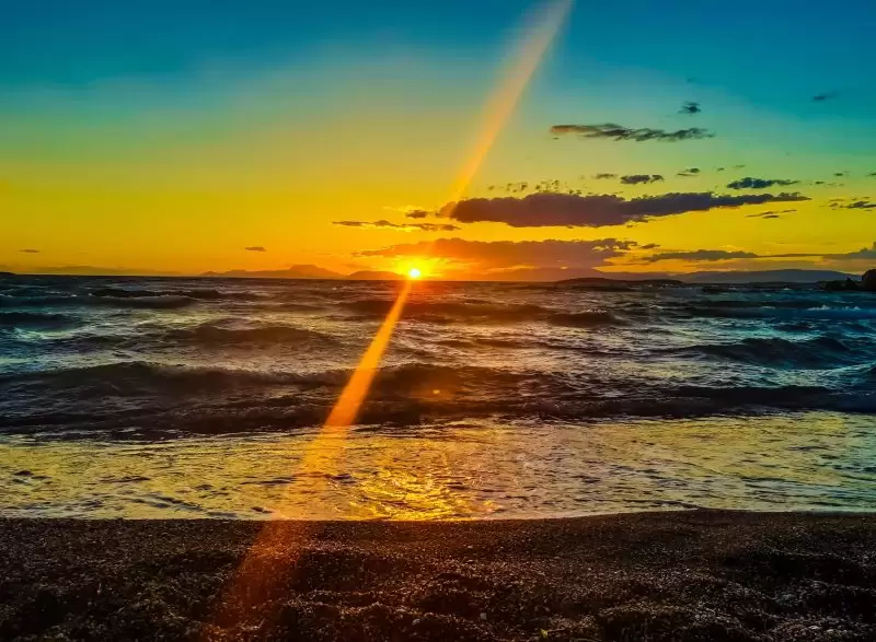 sunrise above the sea