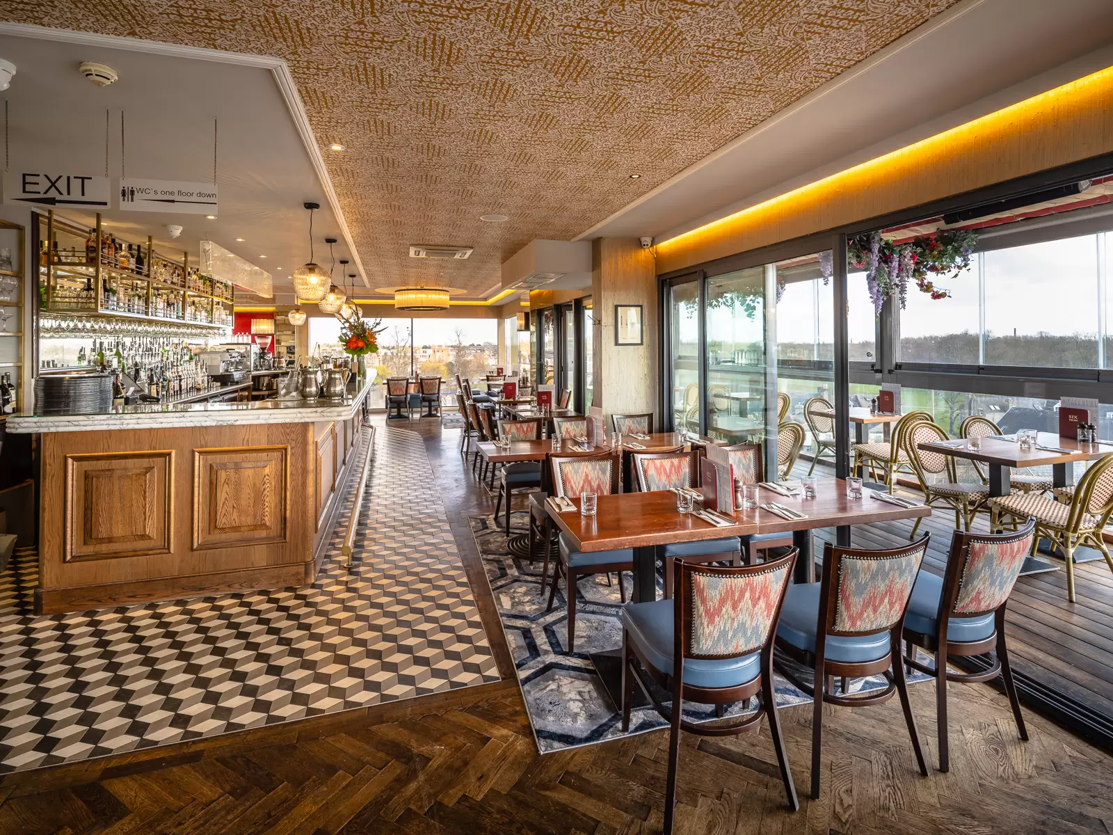 photo of restaurant and bar with terrace to the side open