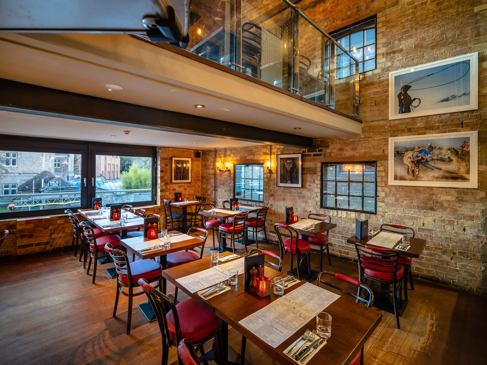 river bar steakhouse first floor tables with view of mezzanine