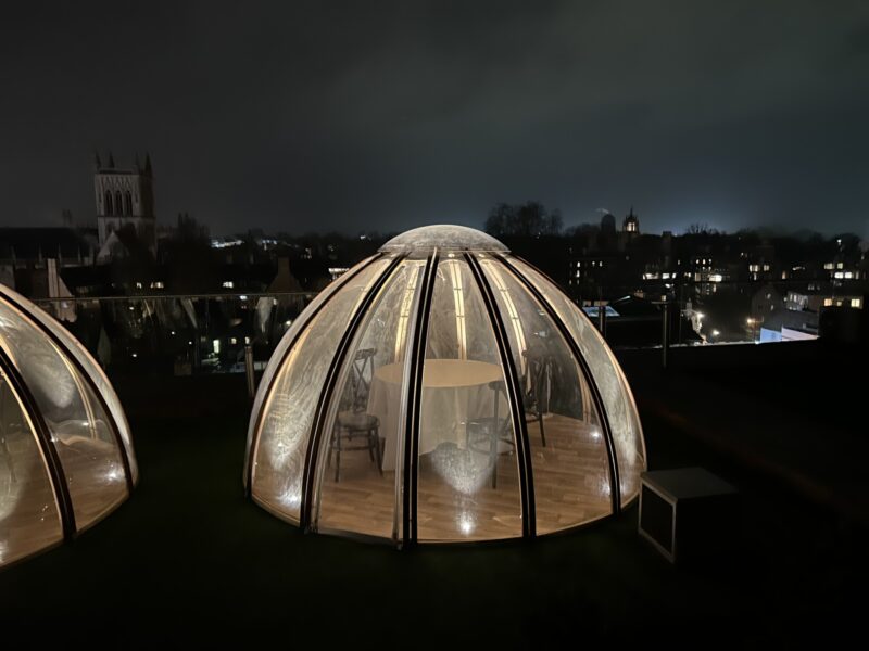 Rooftop dome by night